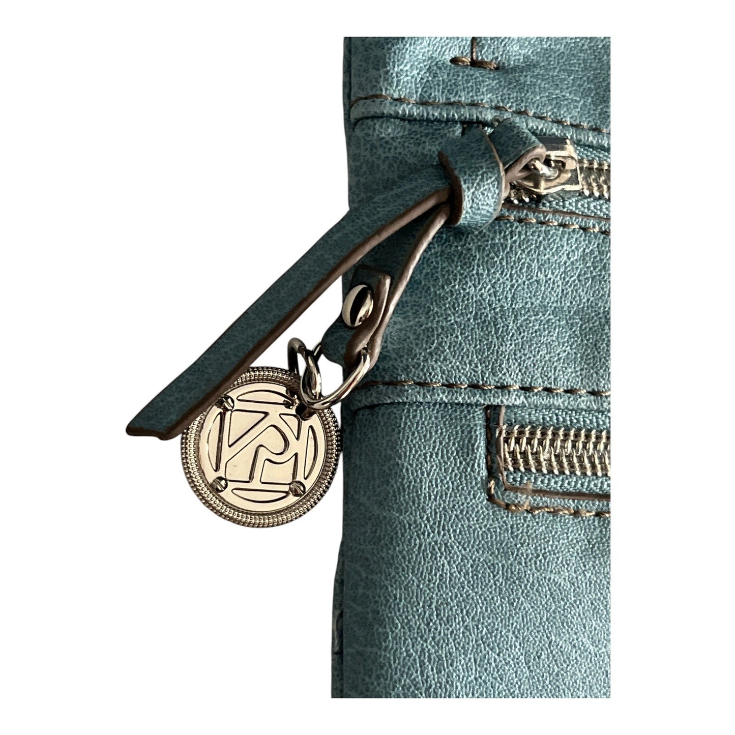 Relic by Fossil Teal Crossbody Bag – Faux Leather with Dual Front Zippers – Adjustable Strap – 9x7.5