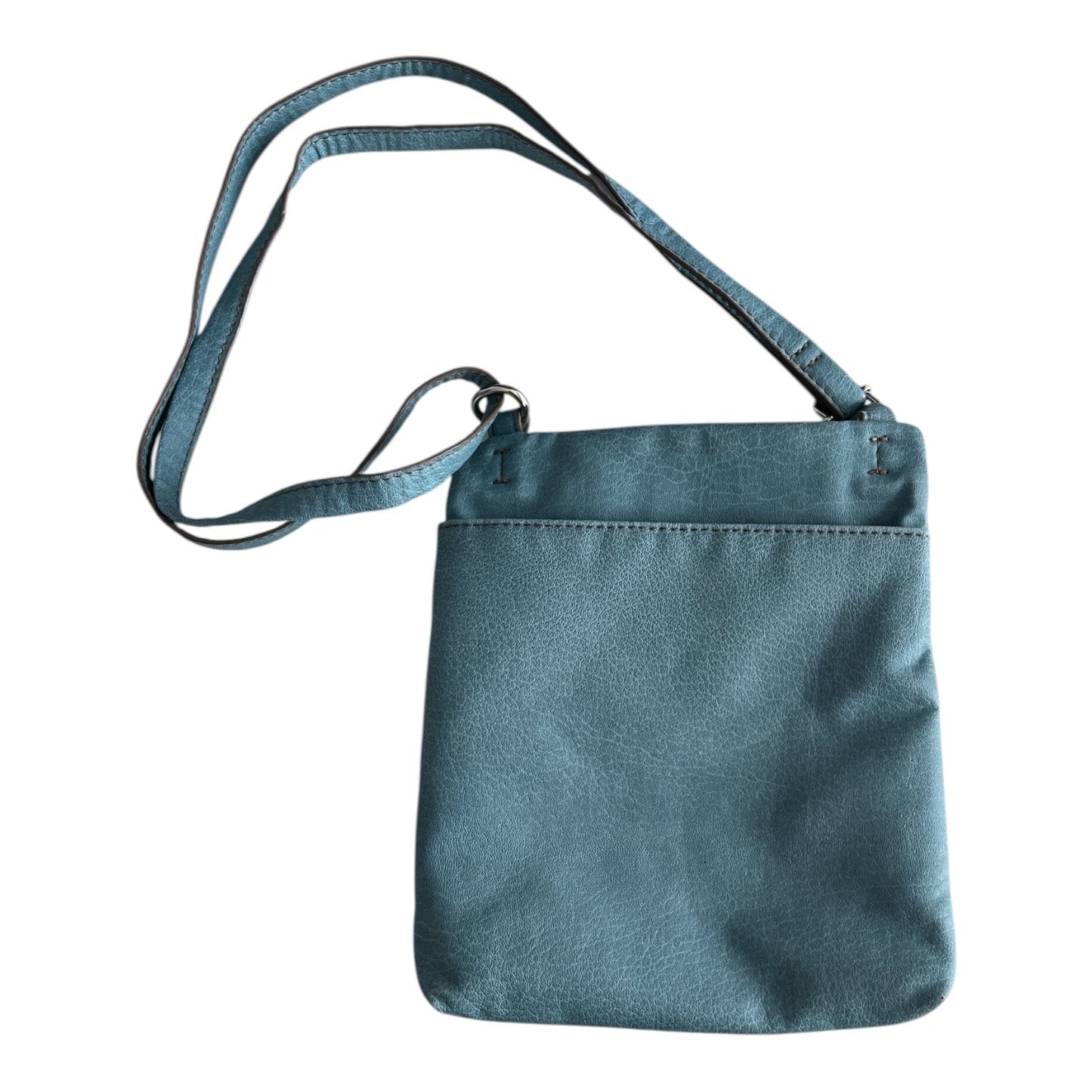 Relic by Fossil Teal Crossbody Bag – Faux Leather with Dual Front Zippers – Adjustable Strap – 9x7.5