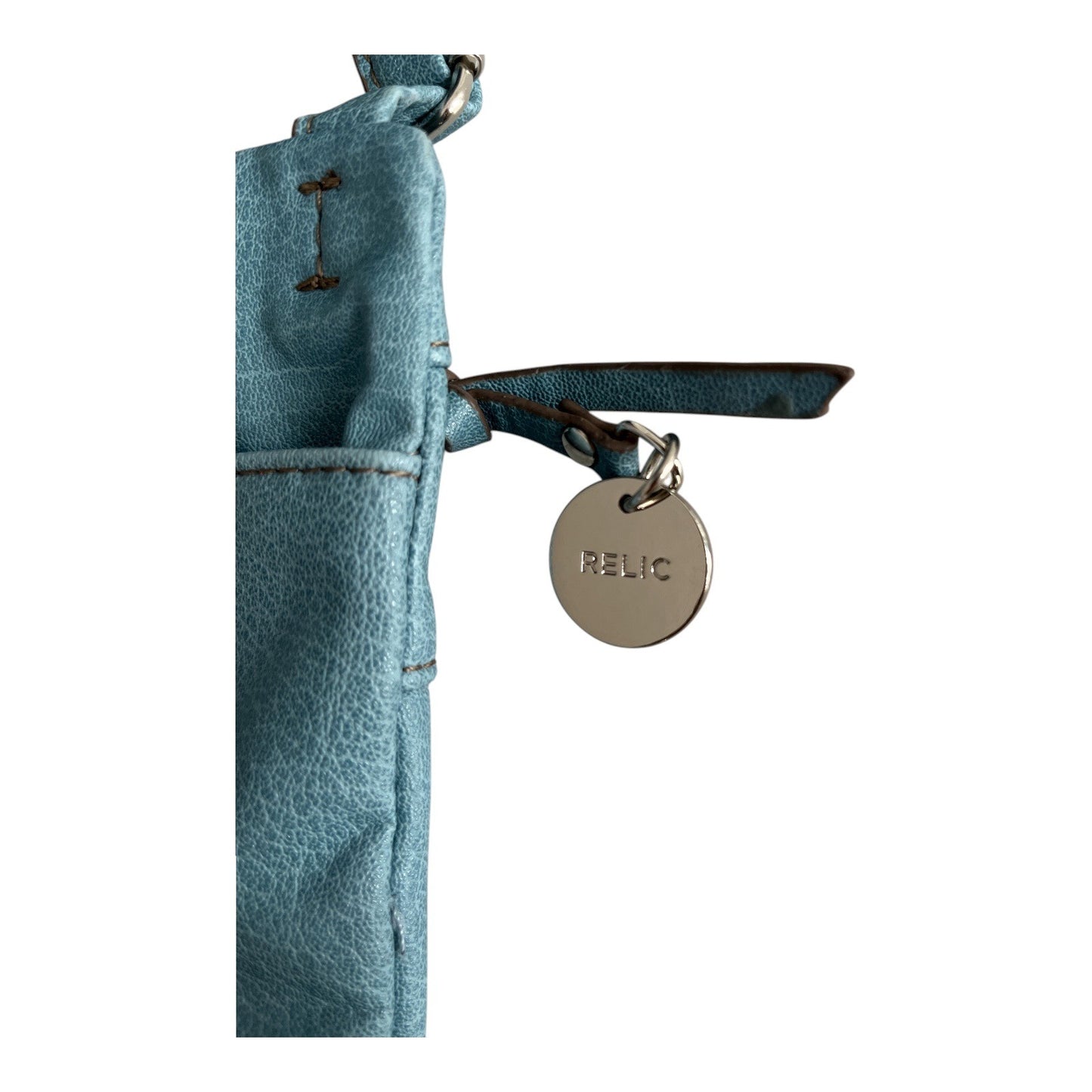 Relic by Fossil Teal Crossbody Bag – Faux Leather with Dual Front Zippers – Adjustable Strap – 9x7.5