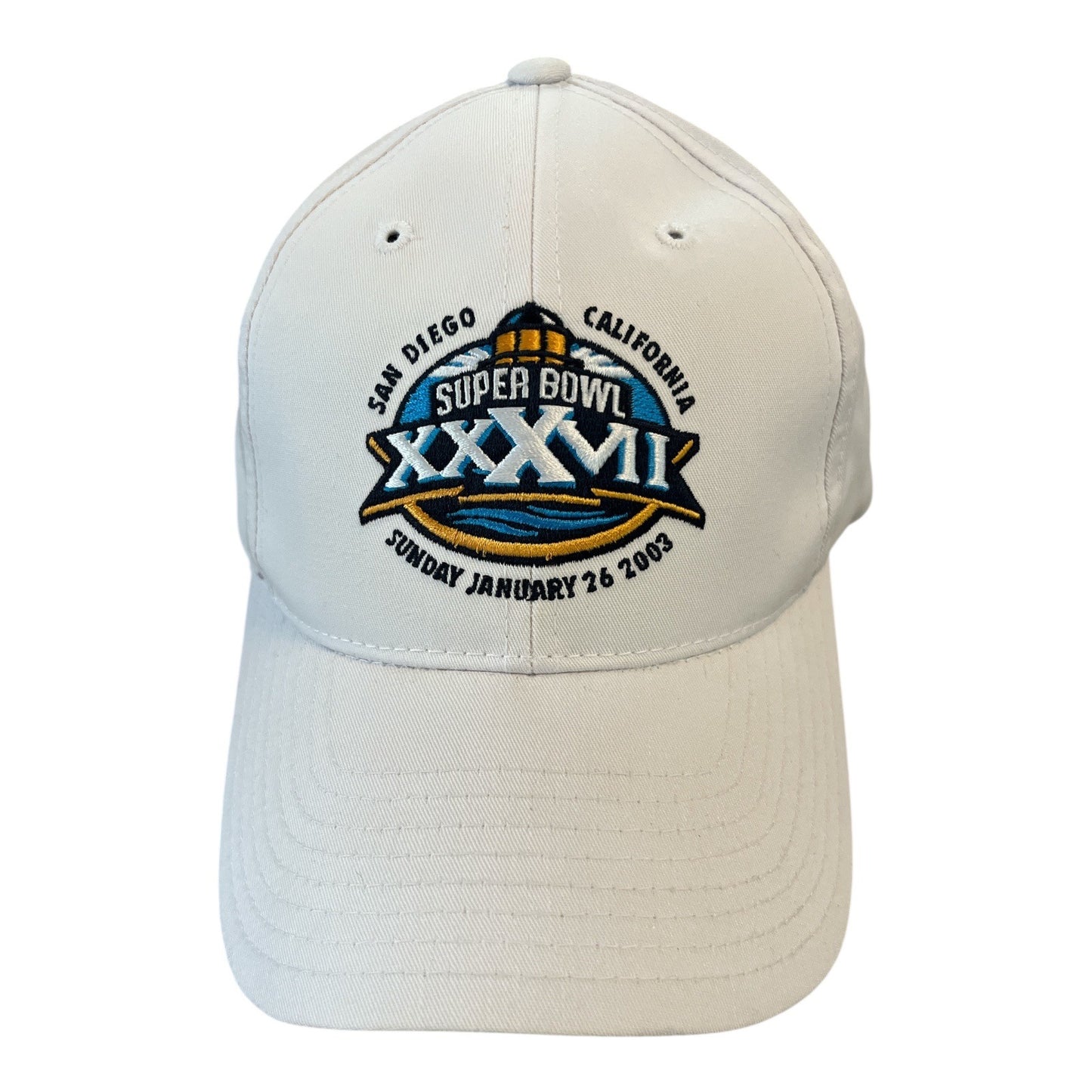 Vintage Super Bowl XXXVII Hat – Reebok NFL White Adjustable Cap – San Diego 2003 – New with Tags