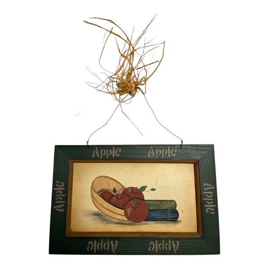 Vintage Apple Kitchen Wall Art Framed Fruit Still Life Hanging Plaque 1998