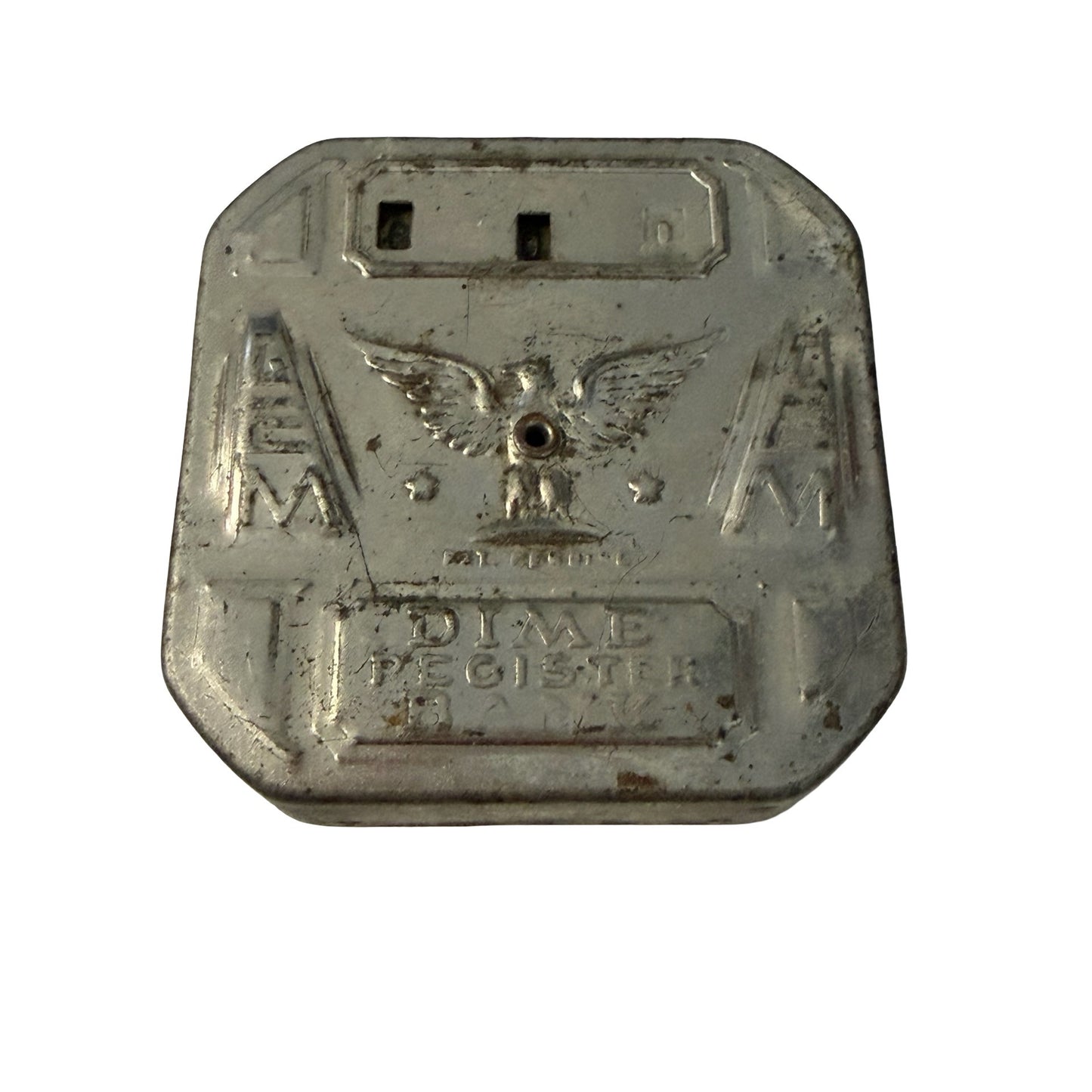 Vintage Dime Register Bank Eagle Tin Savings Bank Pat Pending Parts Repair