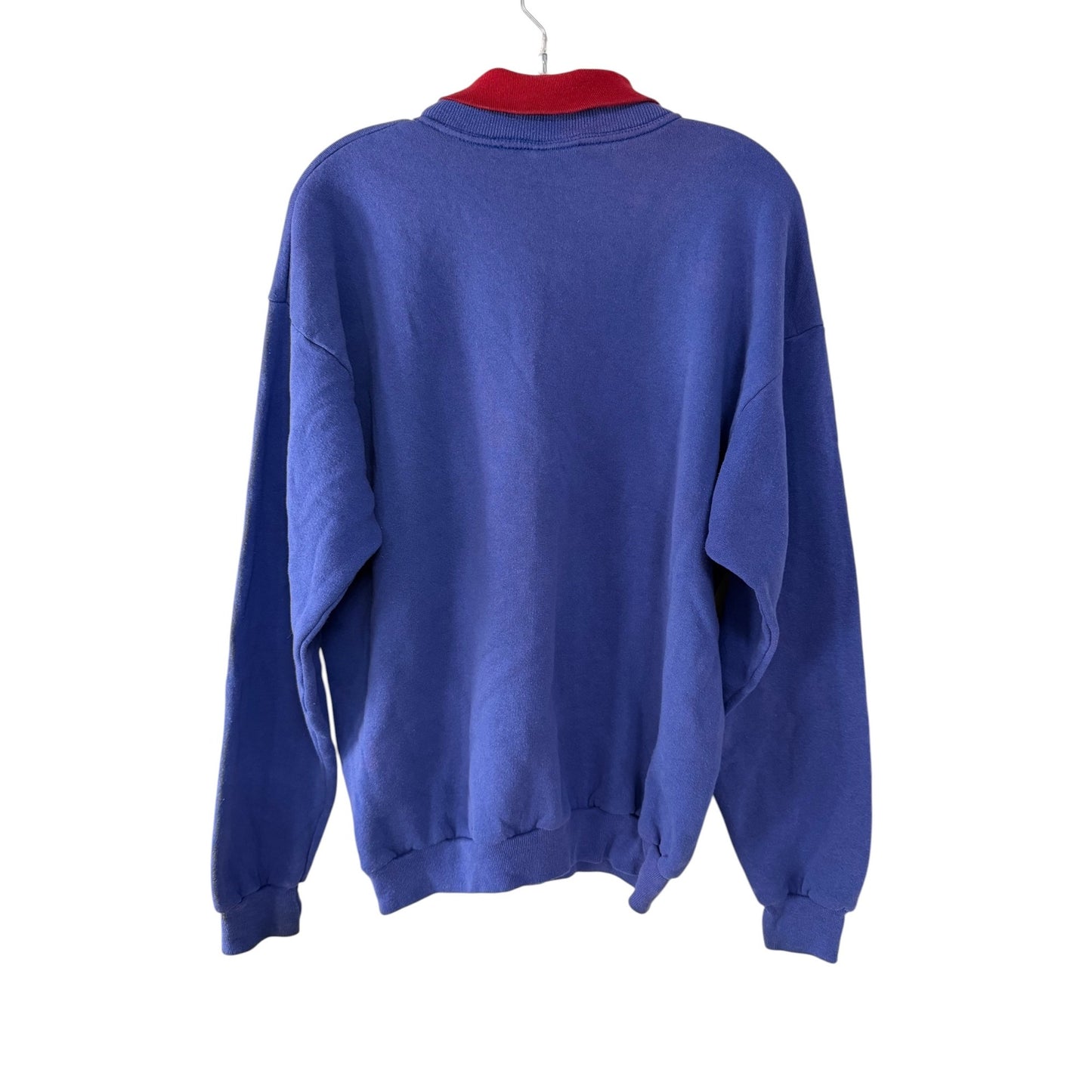 Vintage 1990 New York Giants Monday Night Football Sweatshirt XL USA Blue Mock Neck NFL