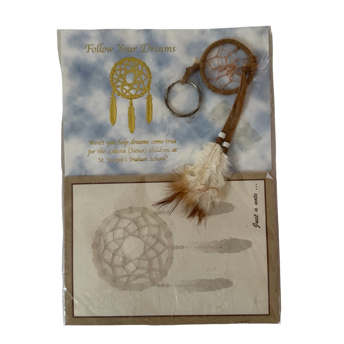 St. Joseph's Indian School Dreamcatcher Keychain Note Pad Set Lakota Sioux Donation Gift