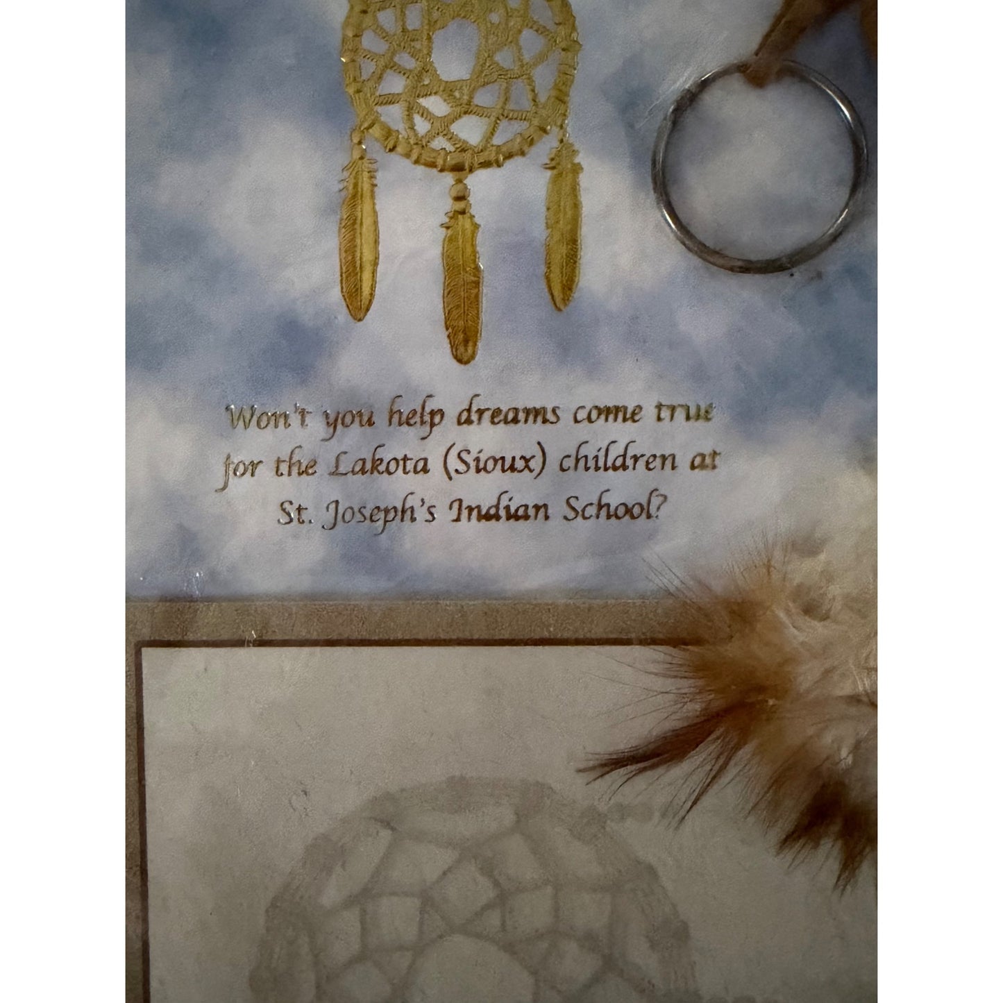 St. Joseph's Indian School Dreamcatcher Keychain Note Pad Set Lakota Sioux Donation Gift