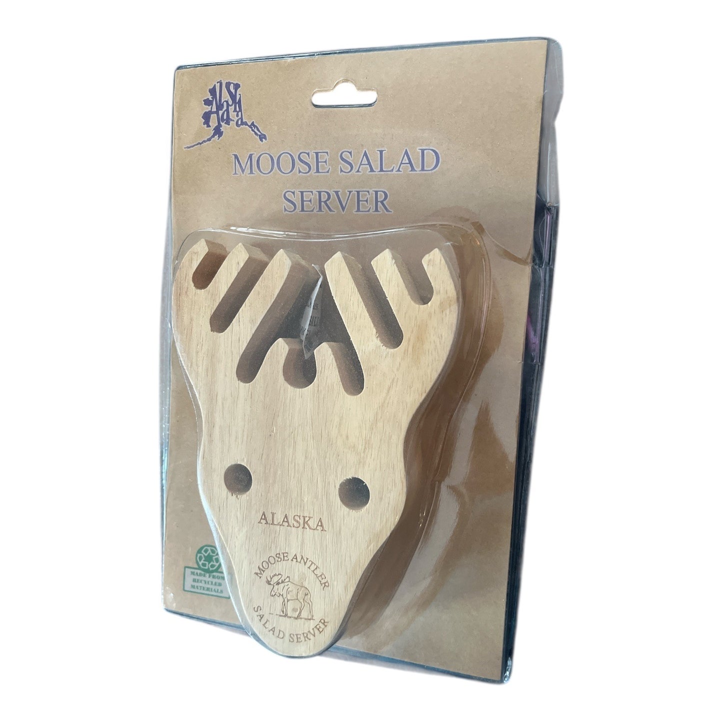 Moose Antler Salad Servers – Alaska Souvenir – Ulu Company – Made from Recycled Materials – NIP
