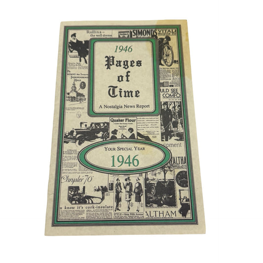 Pages of Time 1946 Nostalgia News Report Birthday Year Book Vintage Ads History