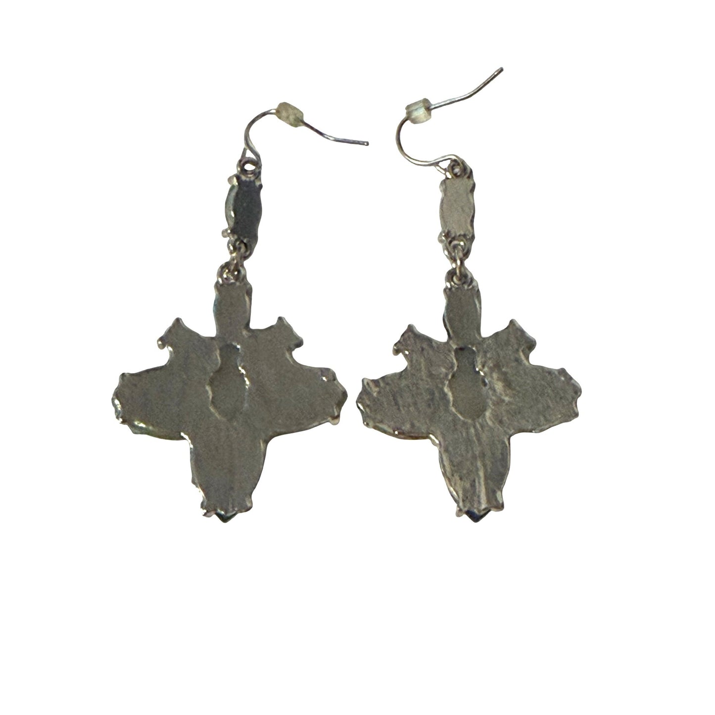 Green & Yellow Faceted Rhinestone Chandelier Dangle Earrings Silver Tone
