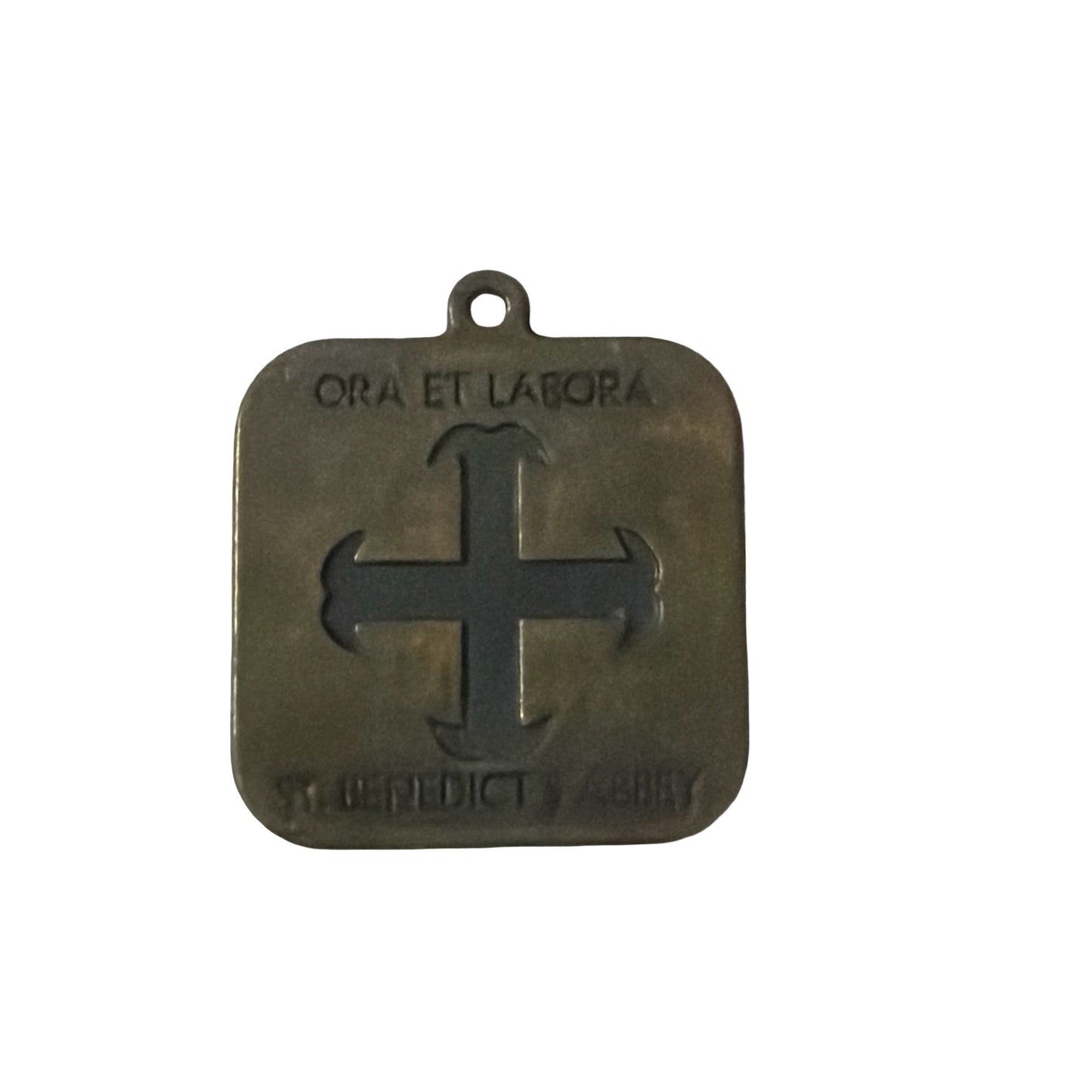 Vintage 1960s St. Benedict’s Abbey Peace Medal Pendant Pax Paz Paix Ora Et Labora