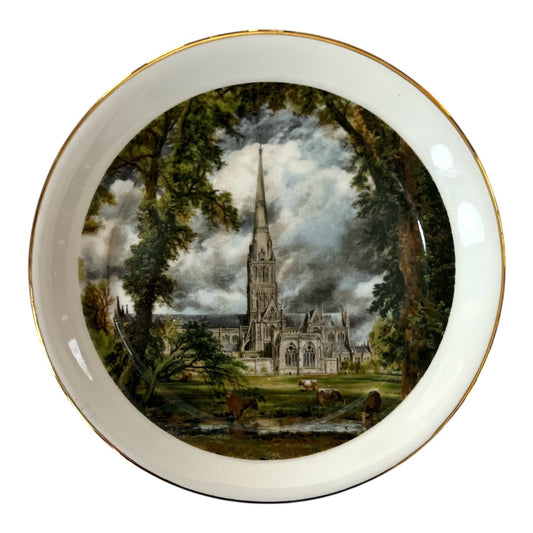 Vintage Arklow Ireland Cathedral Church Decorative Collector Plate 8" Gold Rim