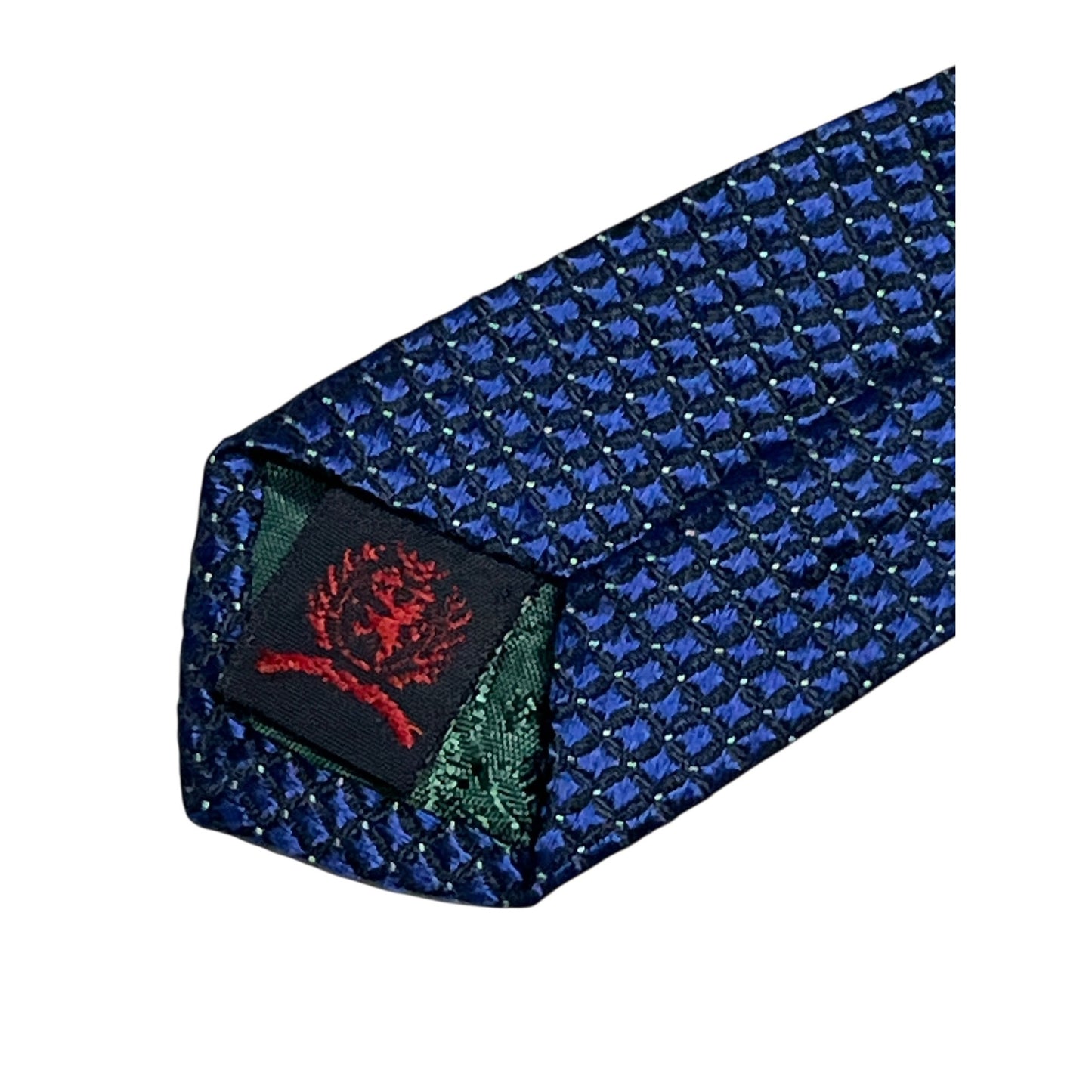 Tommy Hilfiger Blue Geometric Silk Tie Made in USA Classic Designer Necktie