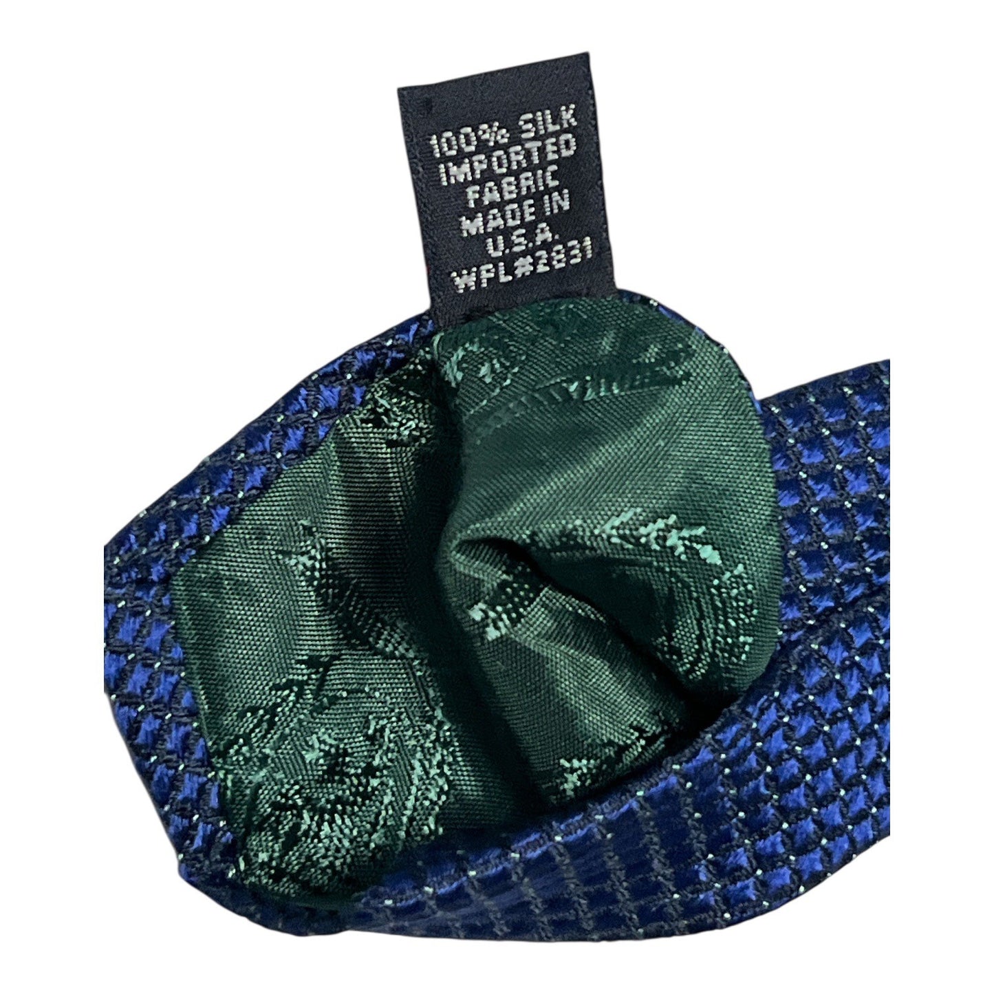 Tommy Hilfiger Blue Geometric Silk Tie Made in USA Classic Designer Necktie