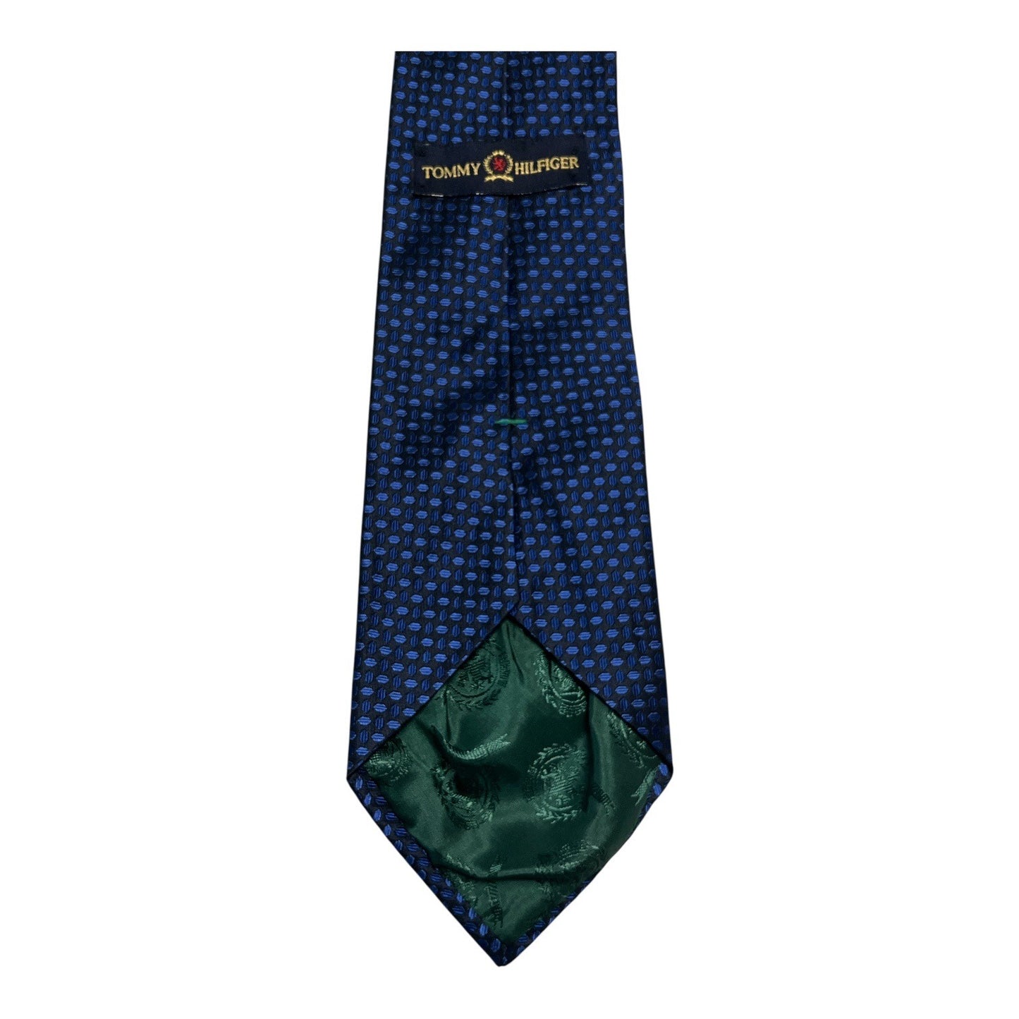 Tommy Hilfiger Blue Geometric Silk Tie Made in USA Classic Designer Necktie