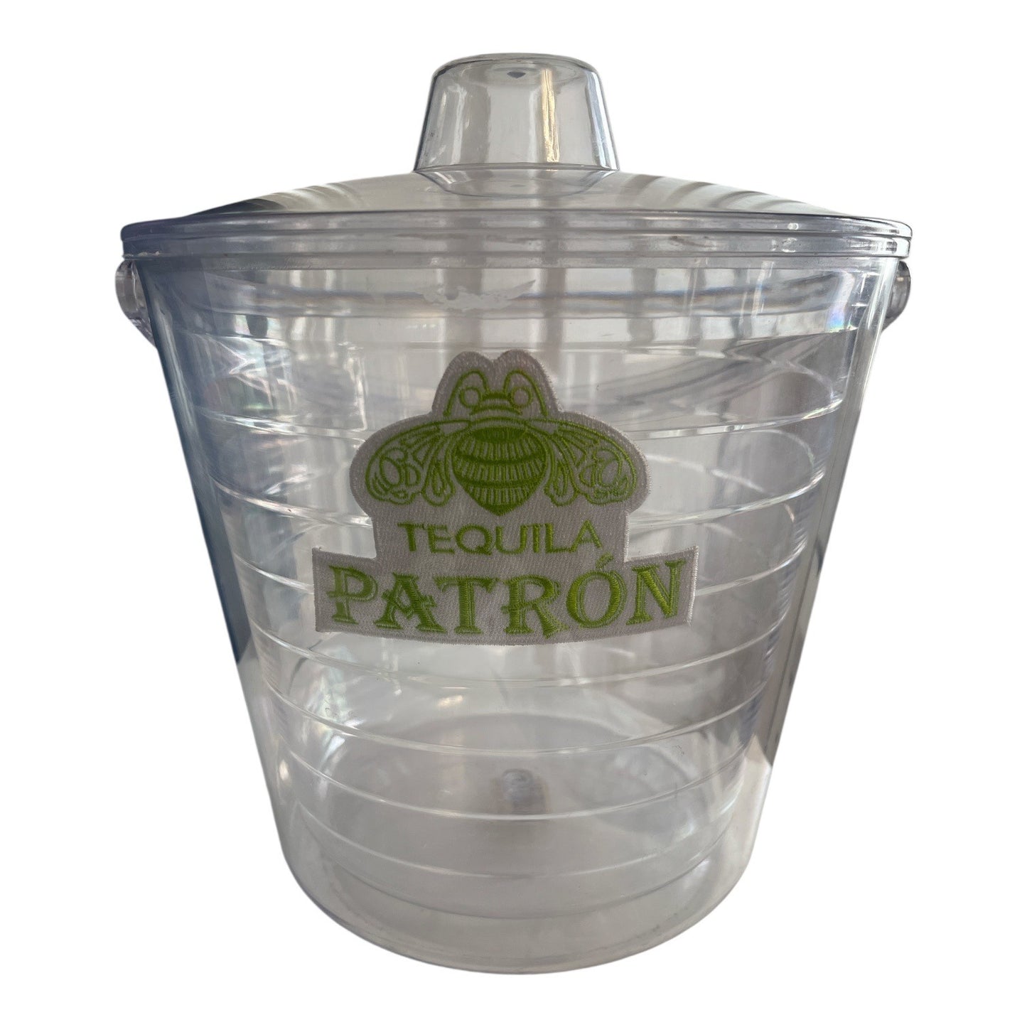 Patrón Tequila Clear Double Insulated Ice Bucket with Lid and Handle