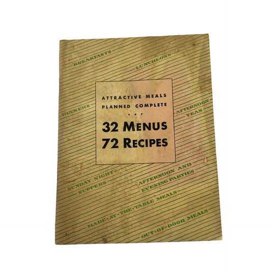 Vintage 1931 Rumford Cookbook 32 Menus 72 Recipes Advertising Recipe Booklet