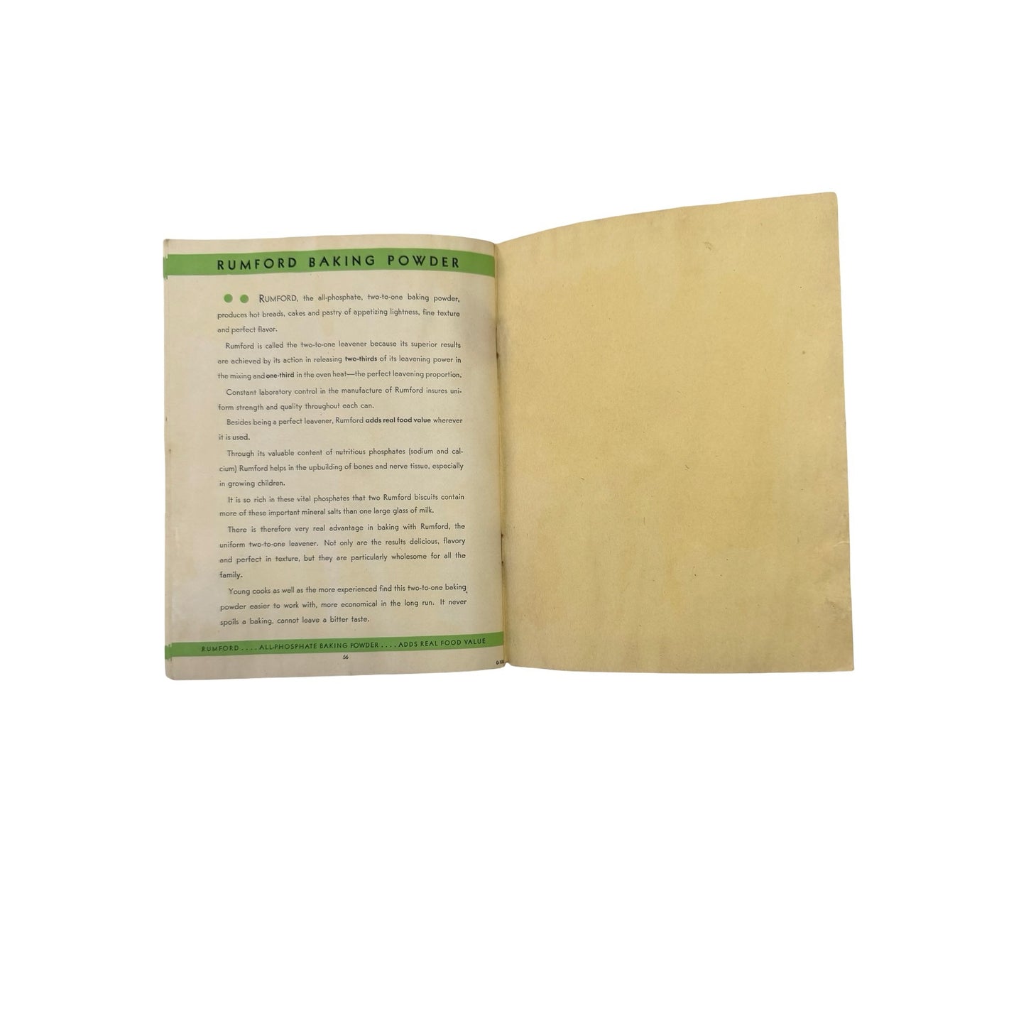 Vintage 1931 Rumford Cookbook 32 Menus 72 Recipes Advertising Recipe Booklet