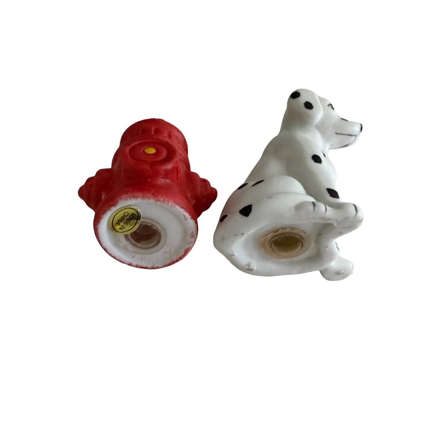 Vintage Young’s Inc Dalmatian & Fire Hydrant Salt and Pepper Shakers With Box