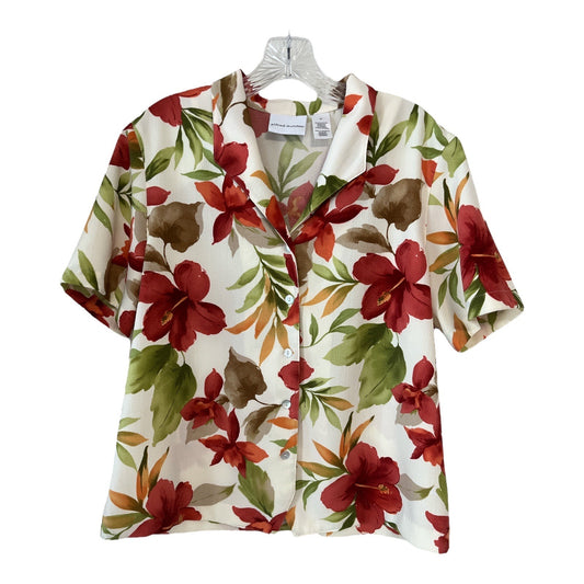 Alfred Dunner Women’s Floral Blouse – Size 12 – Short Sleeve Button Front – 44" Chest