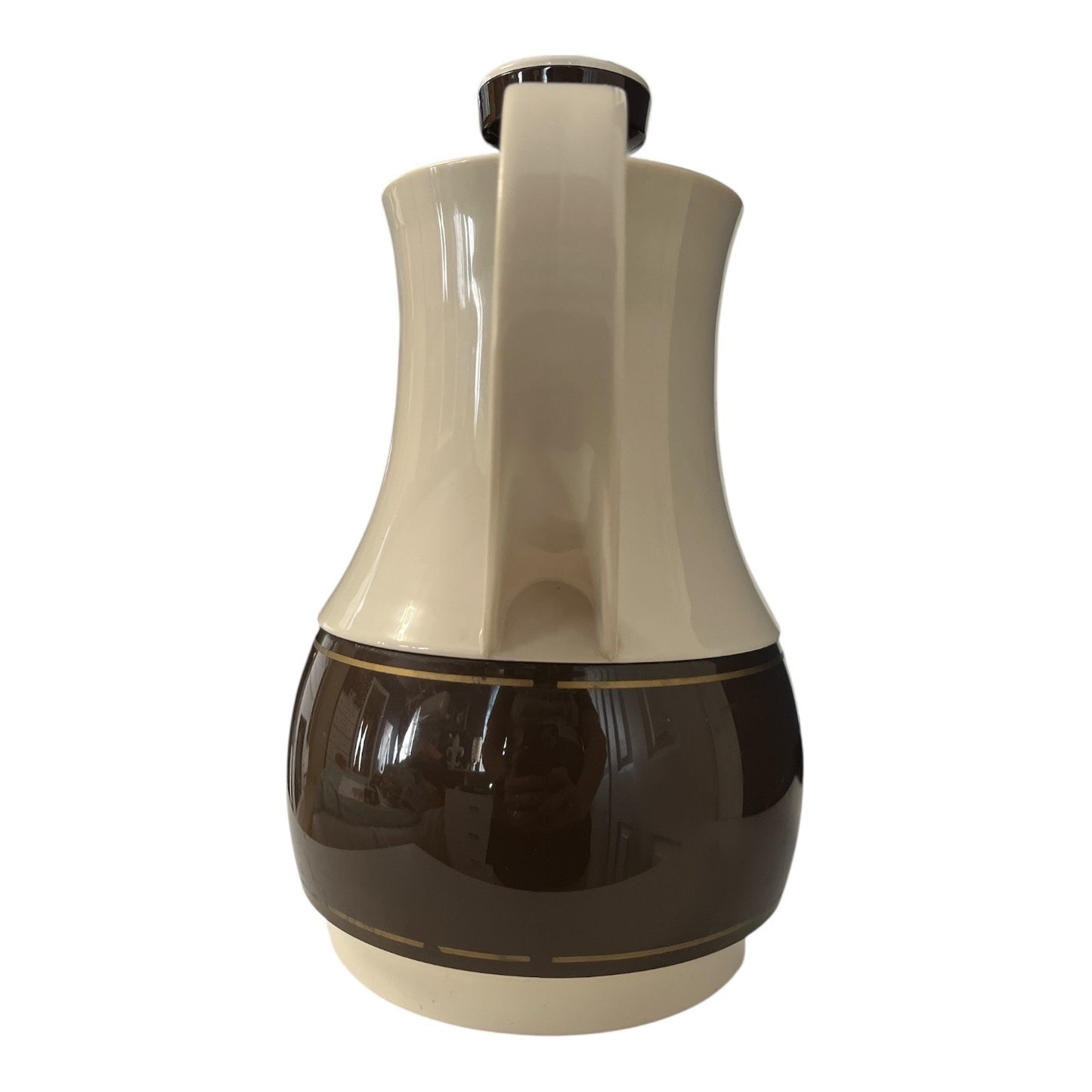 Vintage Thermos Carafe Model 570 Brown Cream Insulated Pitcher West Germany 11x7