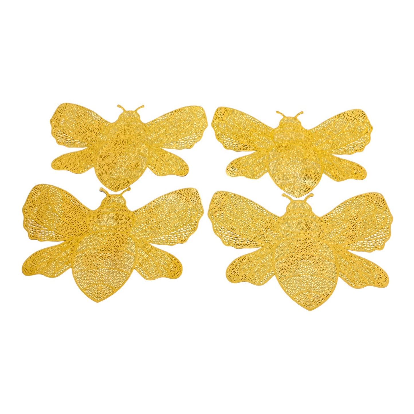 Hobby Lobby Gold Bee Placemats Set of 4 Flexible Silicone Honeybee Table Mats