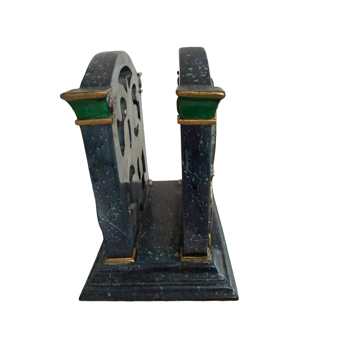 Pfaltzgraff Amalfi Classic Napkin Holder Pat Farrell Blue Green Scroll 199-666-00