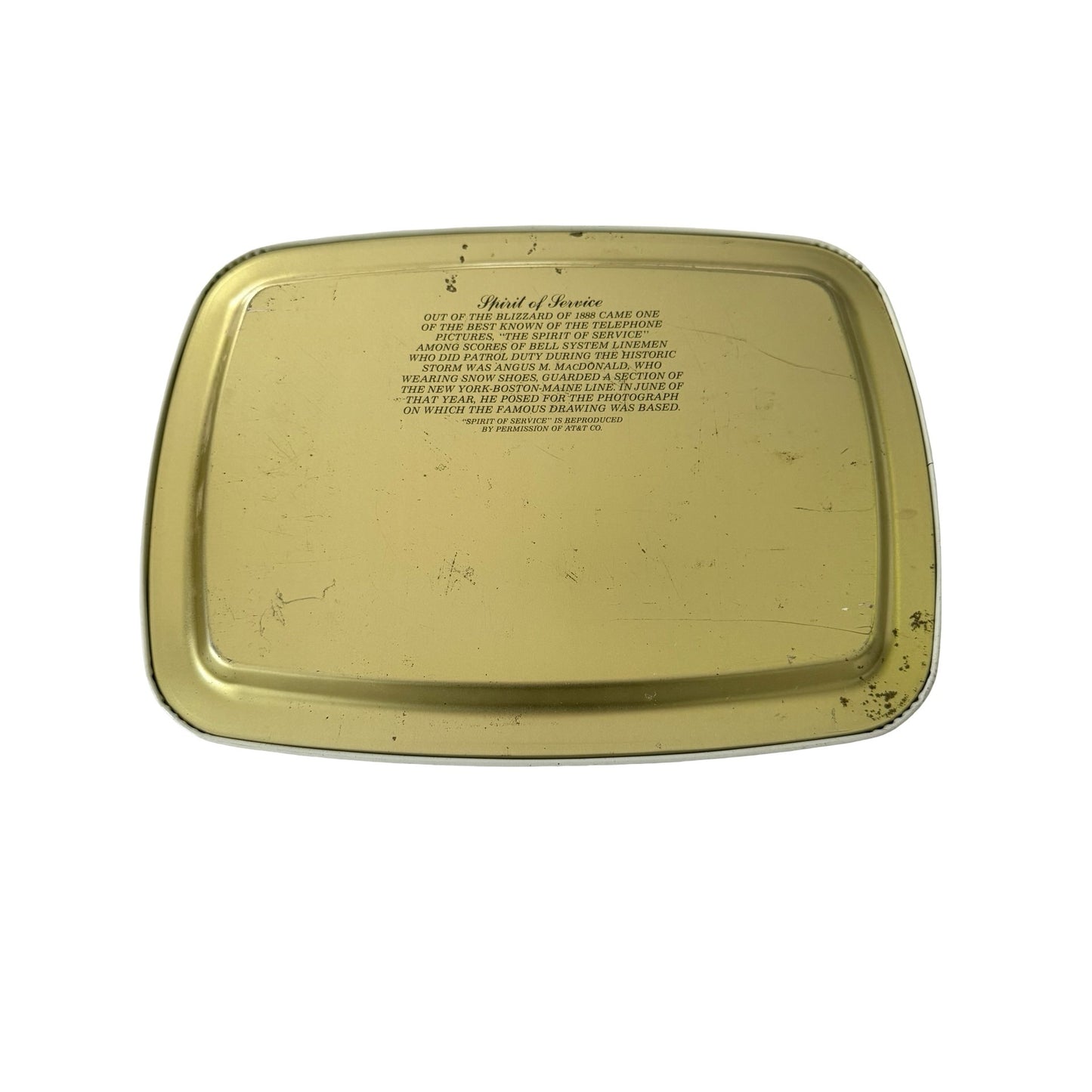 Vintage Bell System AT&T Spirit of Service Lineman Advertising Tray Blizzard of 1888