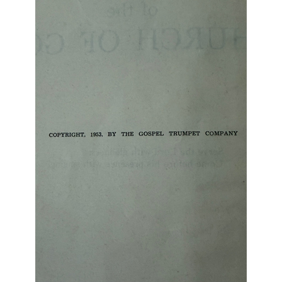 Vintage 1953 Hymnal of the Church of God Gospel Trumpet Co Anderson Indiana