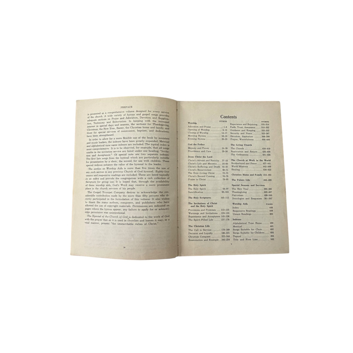 Vintage 1953 Hymnal of the Church of God Gospel Trumpet Co Anderson Indiana