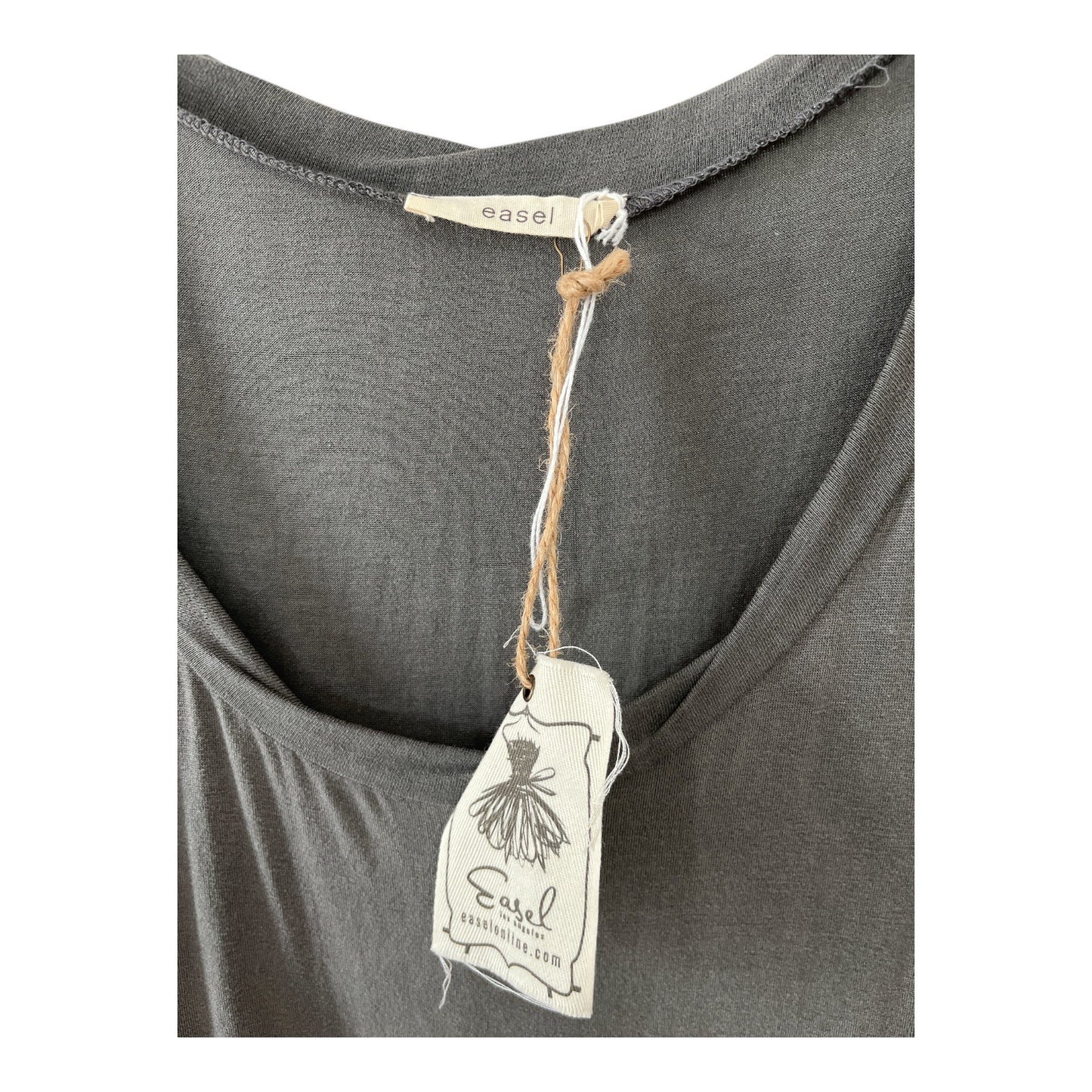 Easel Women’s Size L Charcoal Gray Long Sleeve Swing Tunic Dress – Style ED8763 – NWT