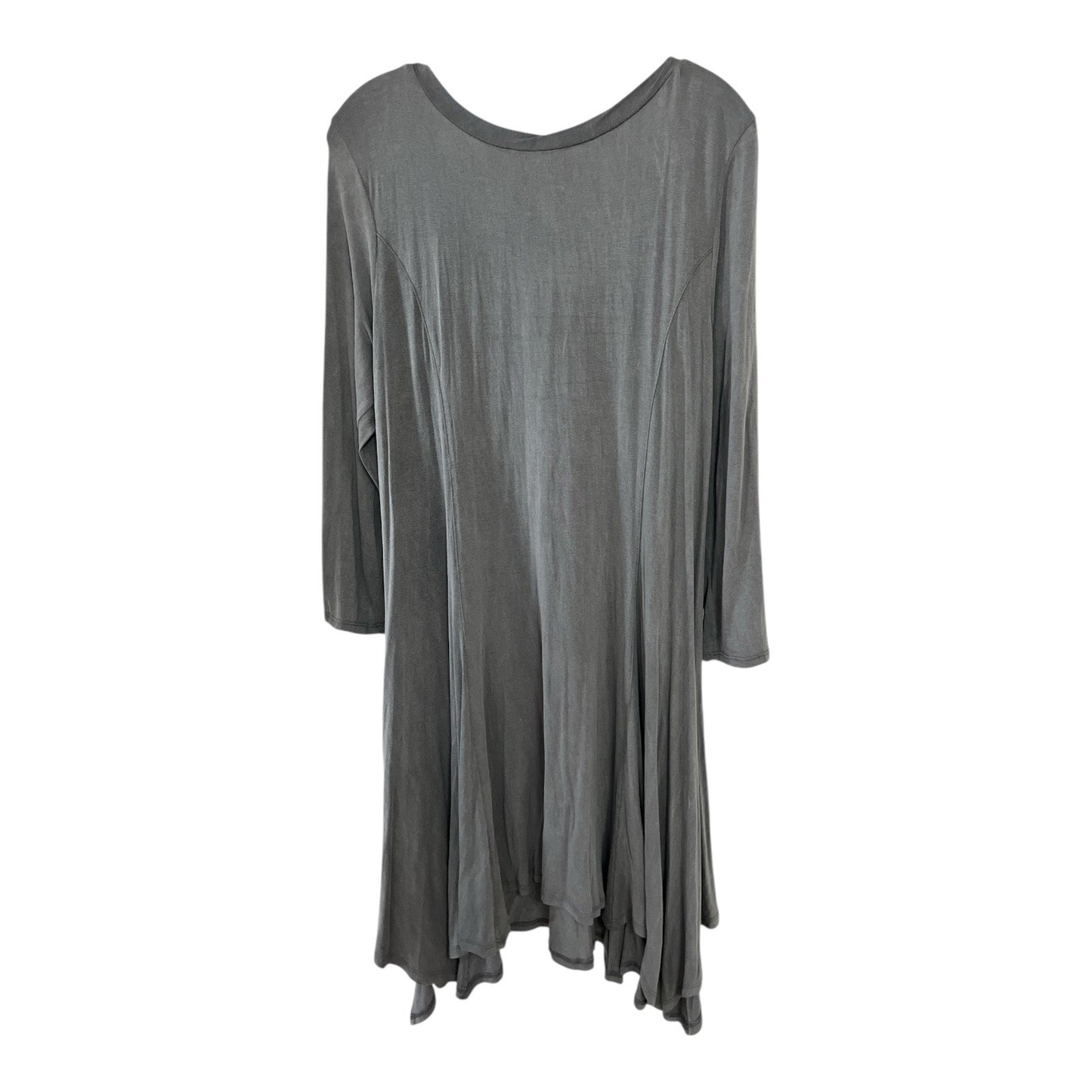 Easel Women’s Size L Charcoal Gray Long Sleeve Swing Tunic Dress – Style ED8763 – NWT