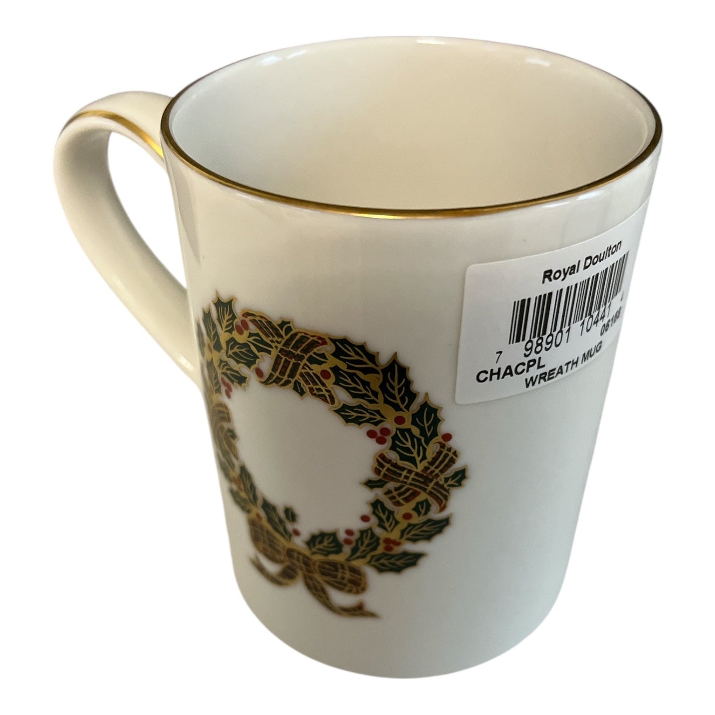 Royal Doulton Christmas Wreath Fine China Mug – 1997 Holiday Collectible with Original Box