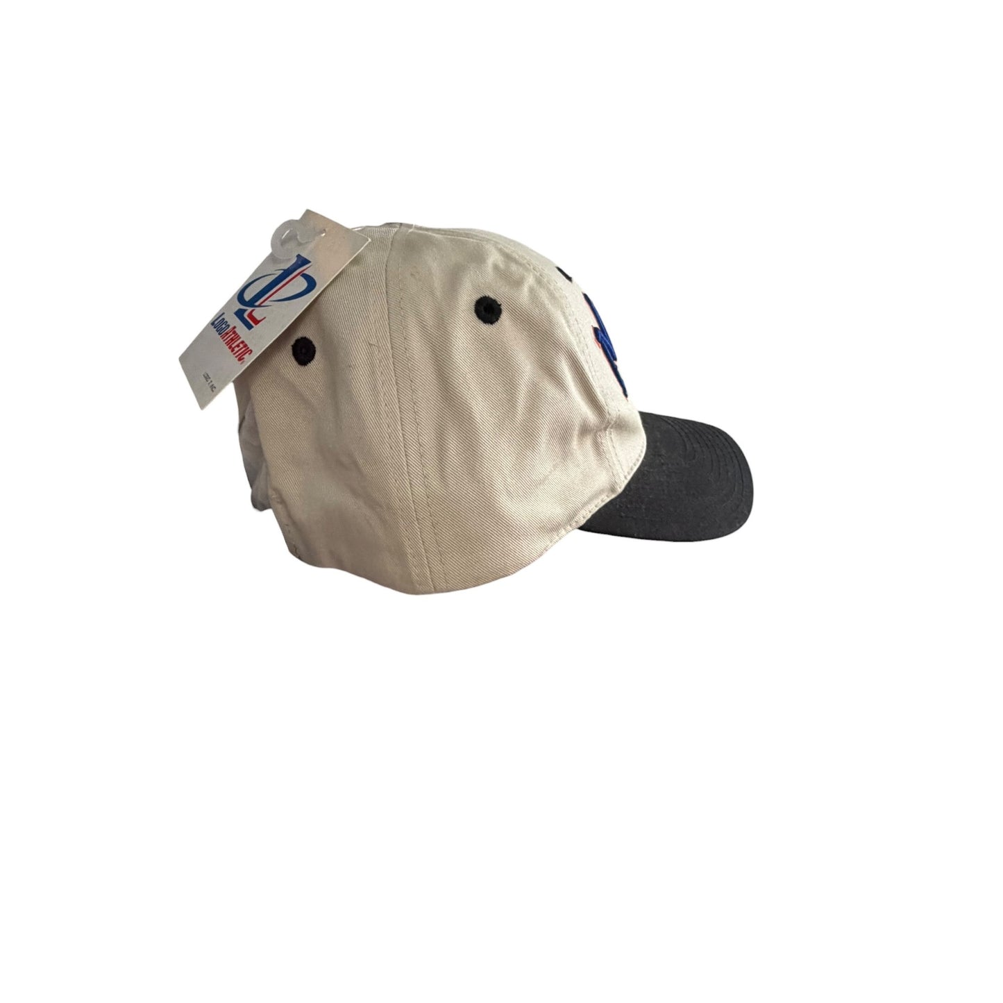 Vintage New York Mets Logo Athletic MLB Adjustable Strapback Hat NWT Cream Black