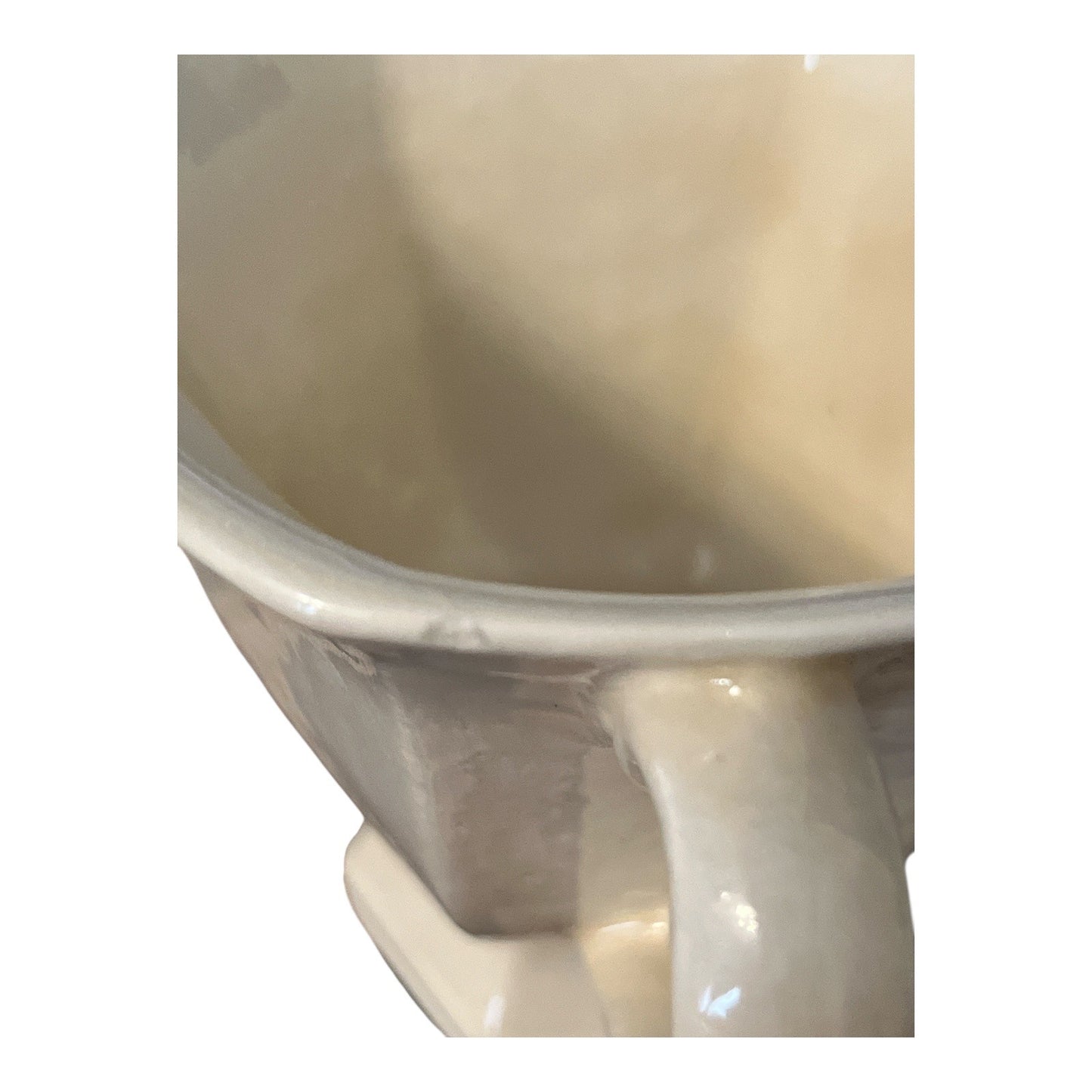 Handmade Ivory Glazed Ceramic Cup – “ICA” Monogram – Signed 915 – Studio Pottery – 3 x 3.5 in