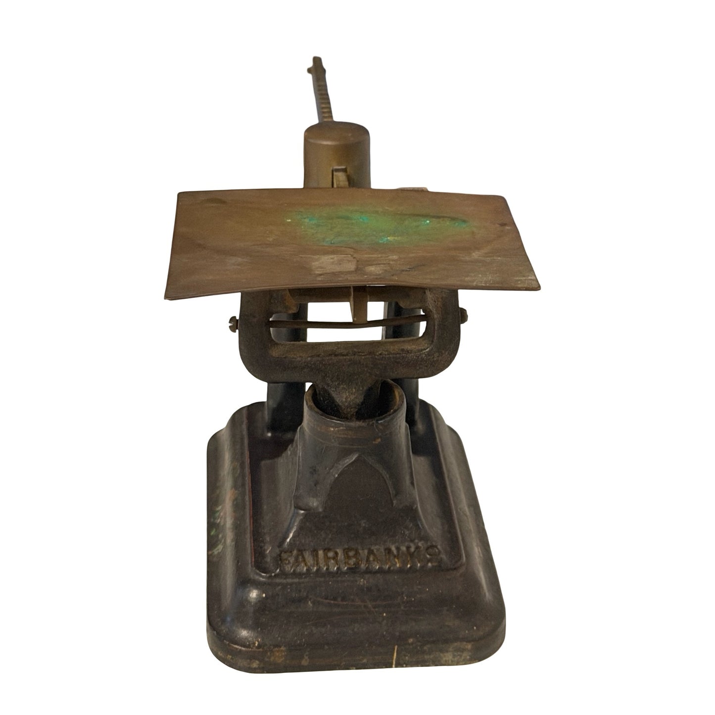Antique Fairbanks Cast Iron Postal Scale Brass Beam Countertop Letter Scale