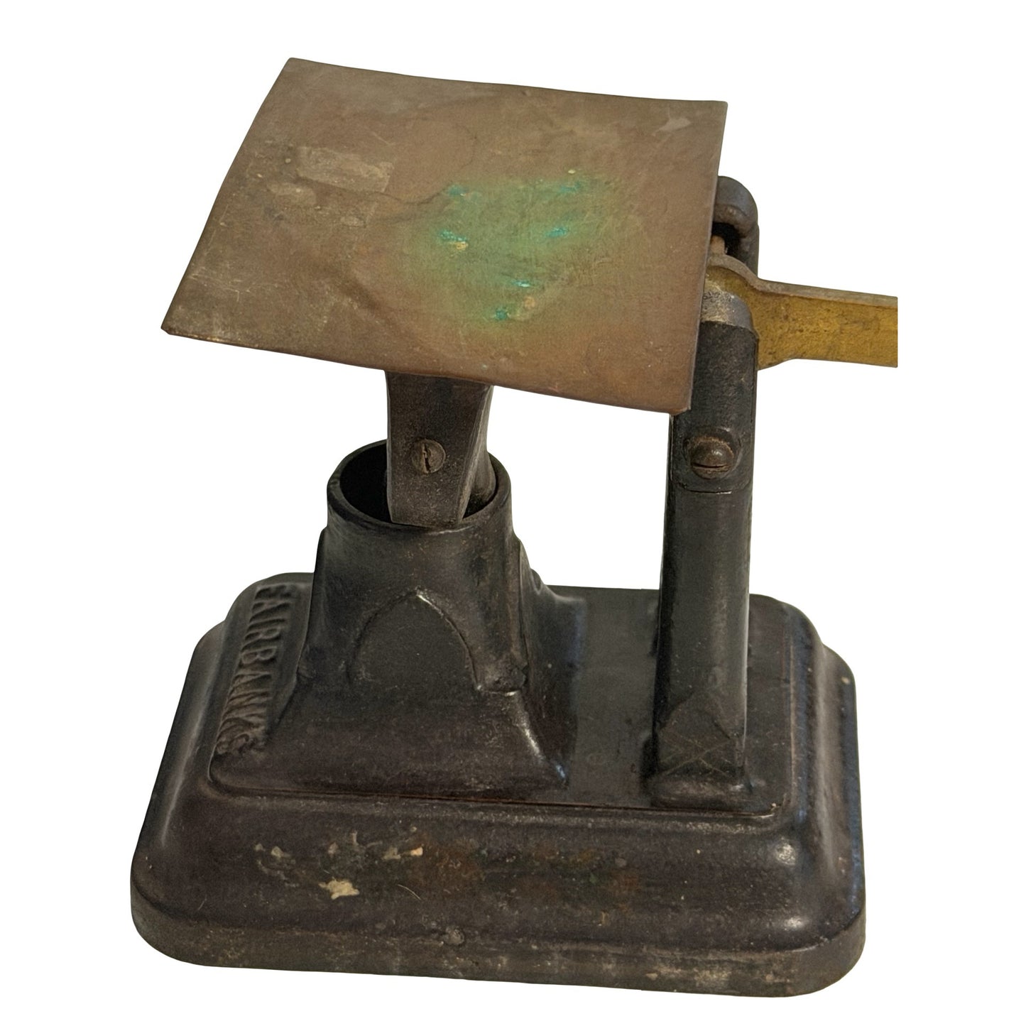 Antique Fairbanks Cast Iron Postal Scale Brass Beam Countertop Letter Scale