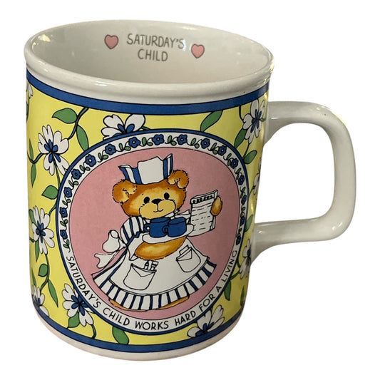 Vintage 1986 Lucy & Me Saturday's Child Mug by Enesco – Nurse Bear Design – Made in Korea