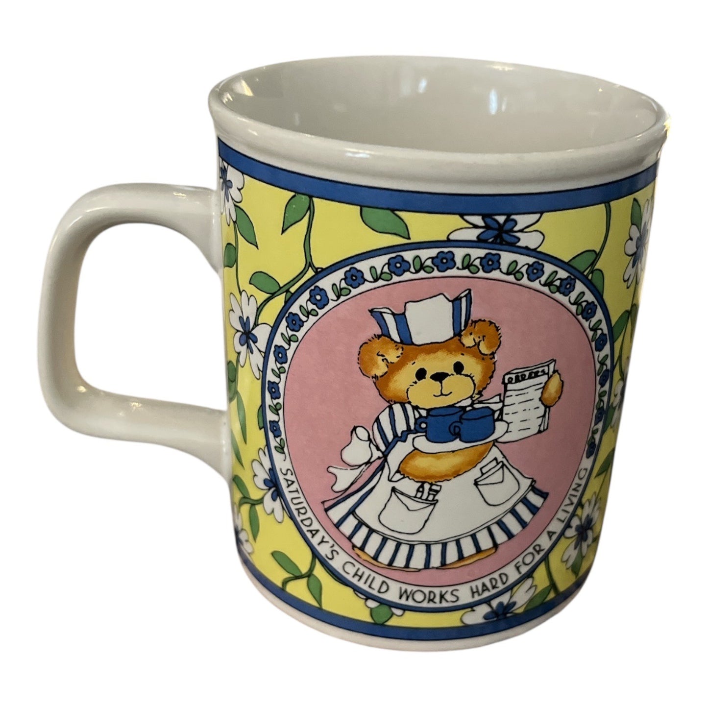 Vintage 1986 Lucy & Me Saturday's Child Mug by Enesco – Nurse Bear Design – Made in Korea
