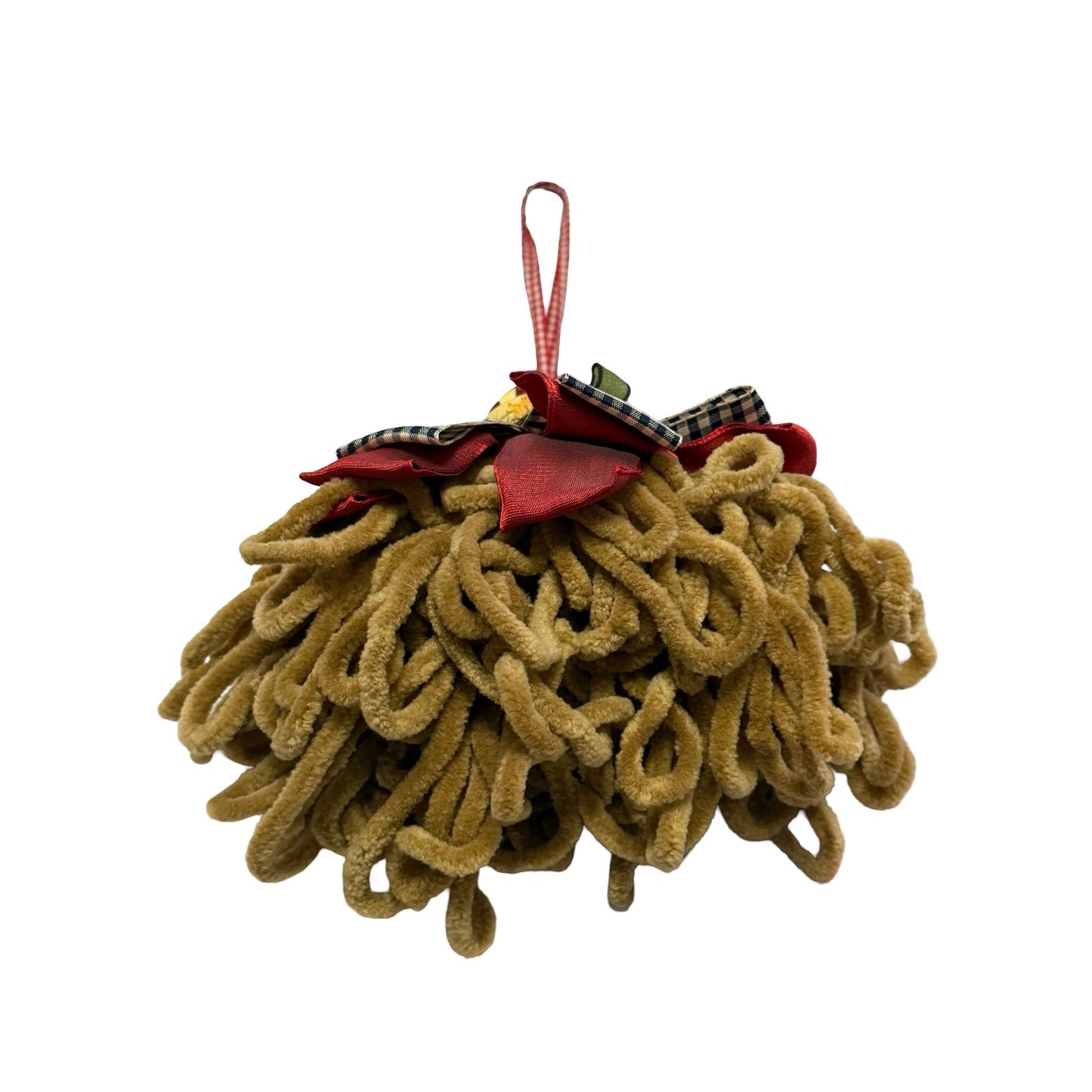 Country Rooster Mop Head Ornament Primitive Farmhouse Chicken Christmas Decoration