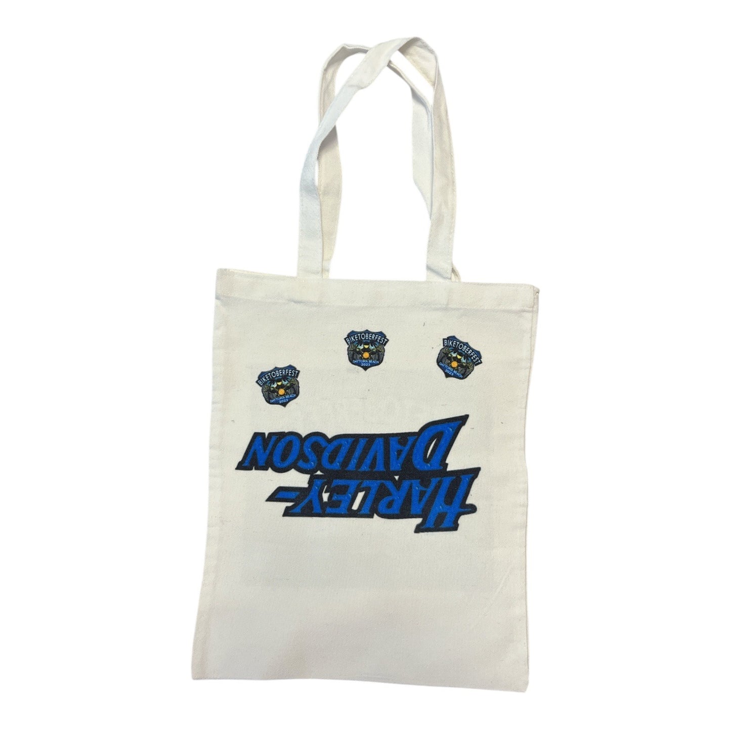2023 Biketoberfest Daytona Beach Tote Bag Harley-Davidson Canvas RARE Misprint Logo