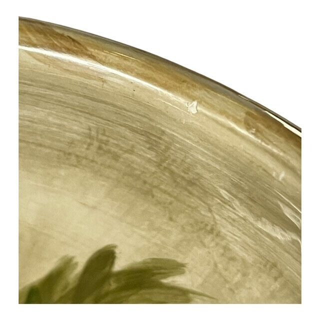 Tabletops Lifestyles Kona Palm Tree Soup Cereal Bowl Hand Painted Tropical Pedestal Bowl