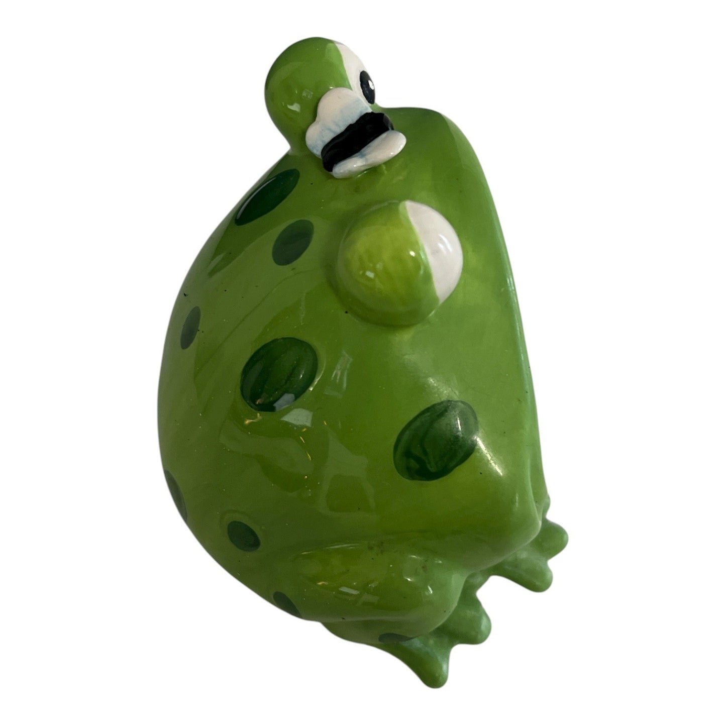 Vintage Beachcombers Ceramic Frog Sponge Holder – Green with Fly Accent – 5x4