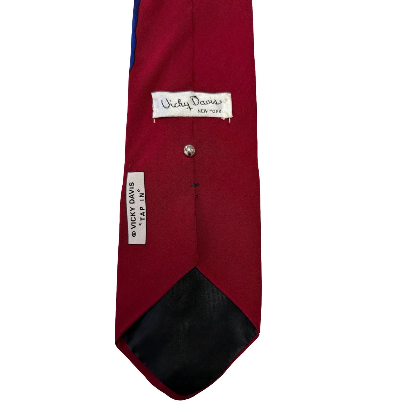 Vicky Davis "Tap In" Golfer Novelty Necktie Burgundy 100% Silk 3D Golf Ball Vintage