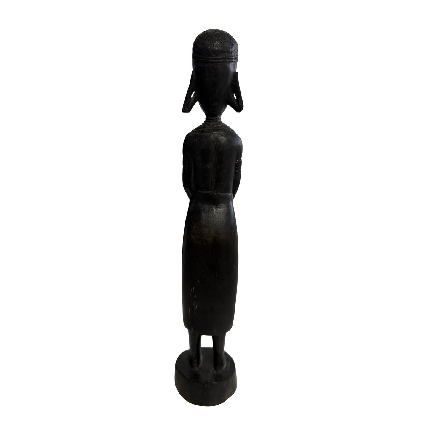 Vintage African Tribal Wood Carving Female Figure Statue Hand Carved Sculpture