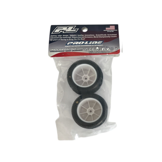 Pro-Line 8097 Prism Front 1/18 Scale Premounted Tires on White Wheels (2) New Sealed