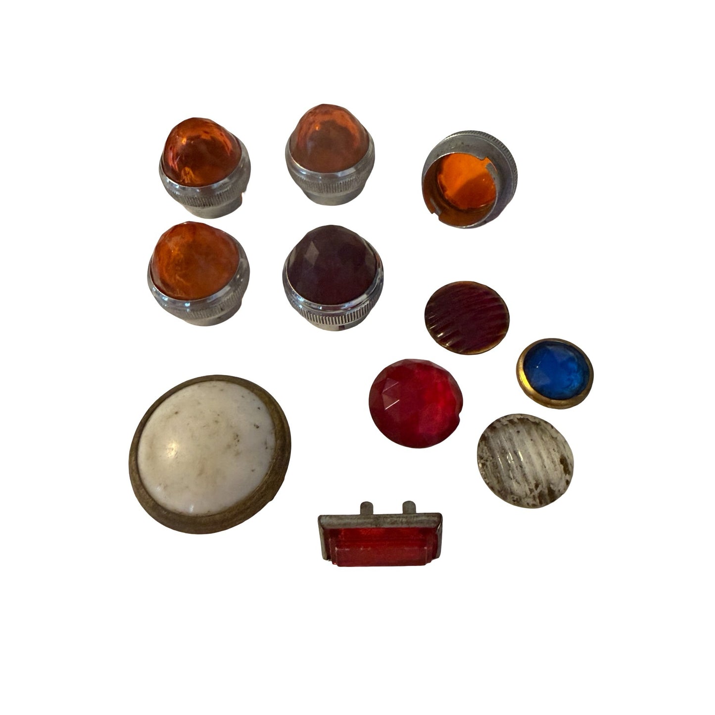 Vintage Antique Automobile Brake Lamp Lens Lot Glass Tail Light Marker Signal Lenses Parts
