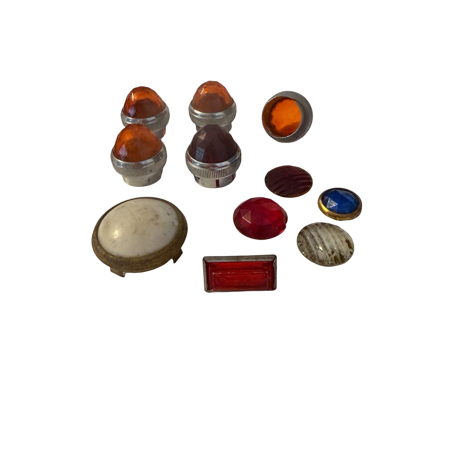 Vintage Antique Automobile Brake Lamp Lens Lot Glass Tail Light Marker Signal Lenses Parts