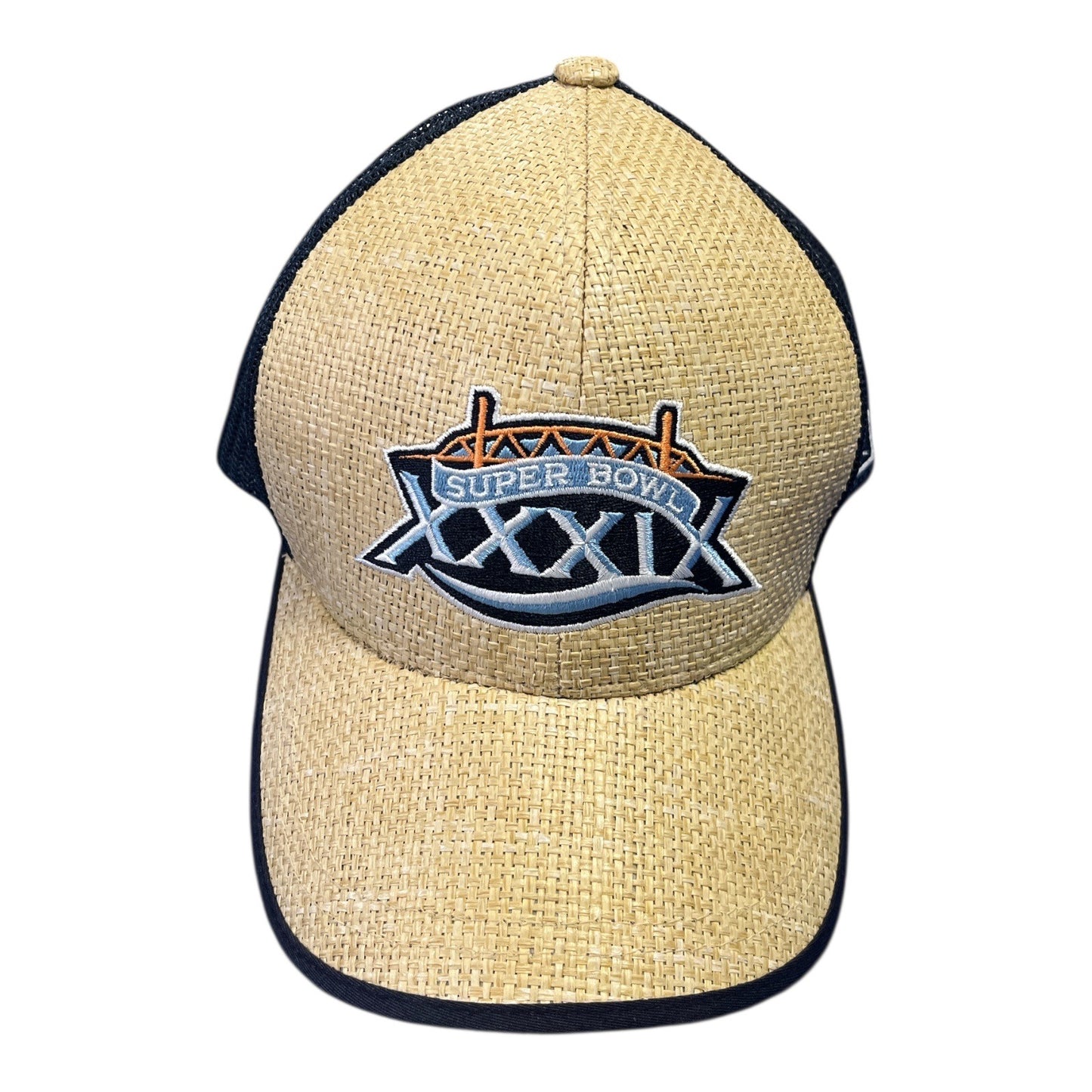Vintage Super Bowl XXXI Straw Trucker Hat Reebok NFL Packers Patriots 1997