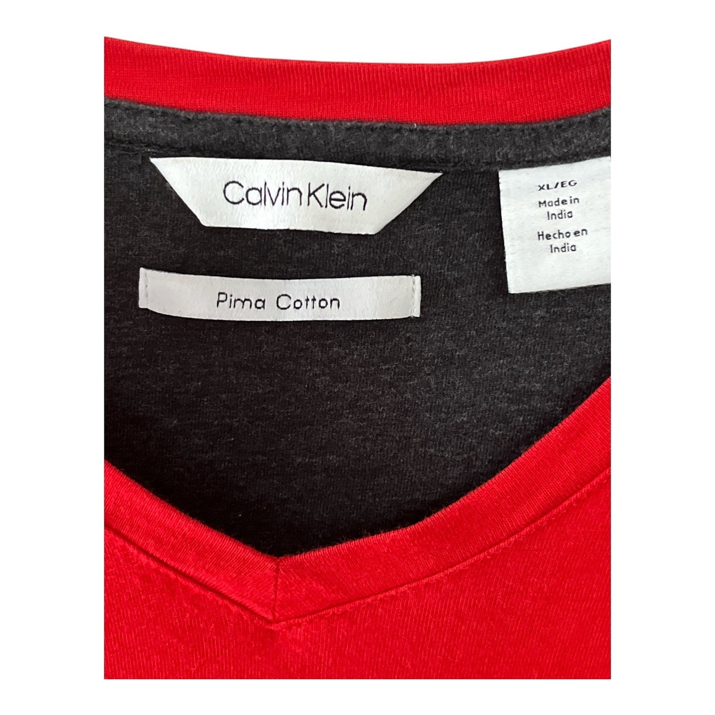 Calvin Klein Pima Cotton V-Neck T-Shirt – Red – Men’s XL
