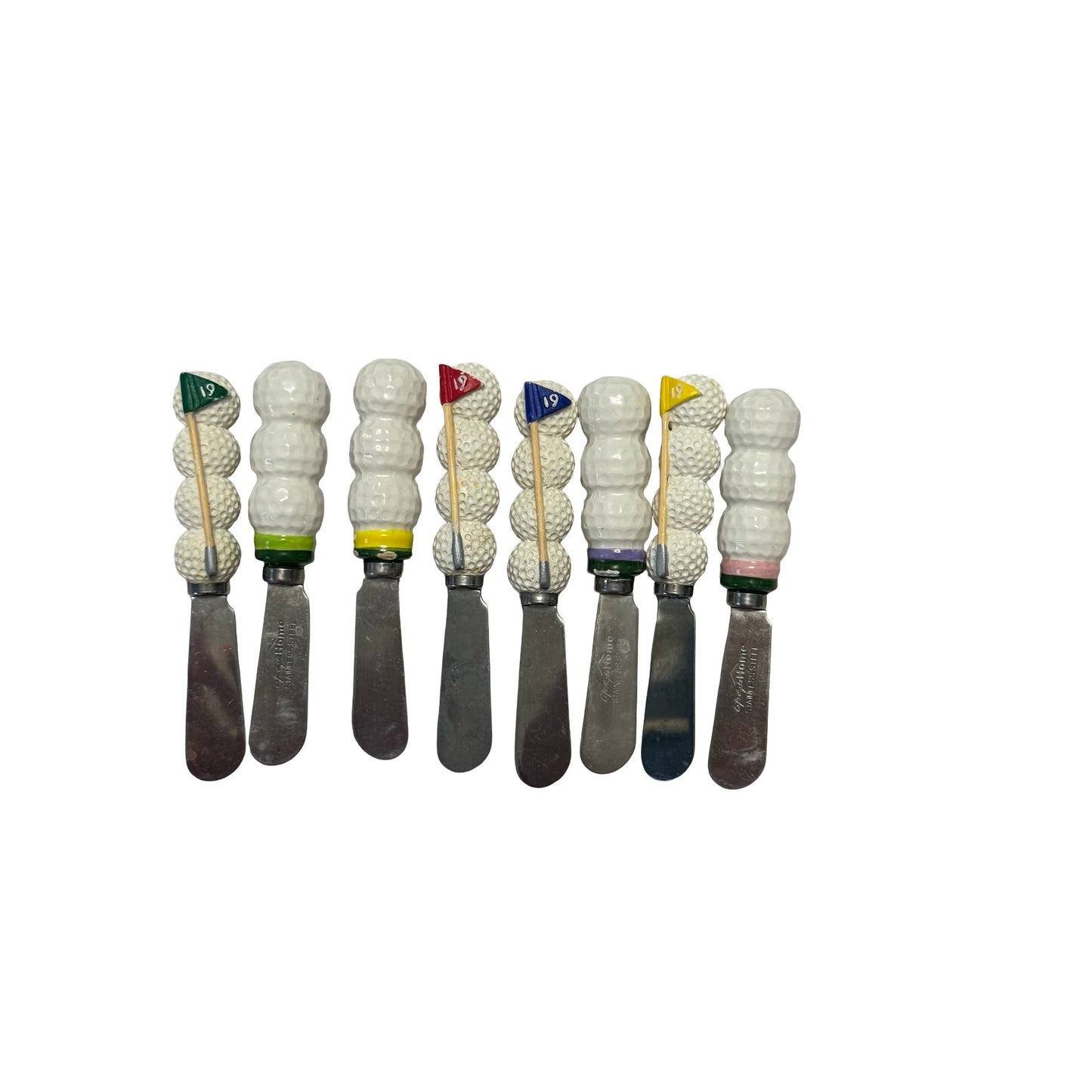 Living Home & Unbranded Golf Ball 19th Hole Spreader Knives Set of 8