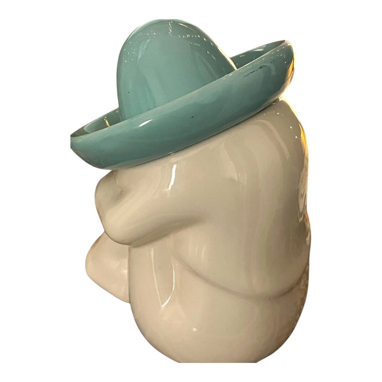 Vintage Home Interiors Sleeping Mexican Pedro "Pepe" – Fiesta Go-Along Figurine – 6" Tall – Turquoise Sombrero – 1980s–1990s
